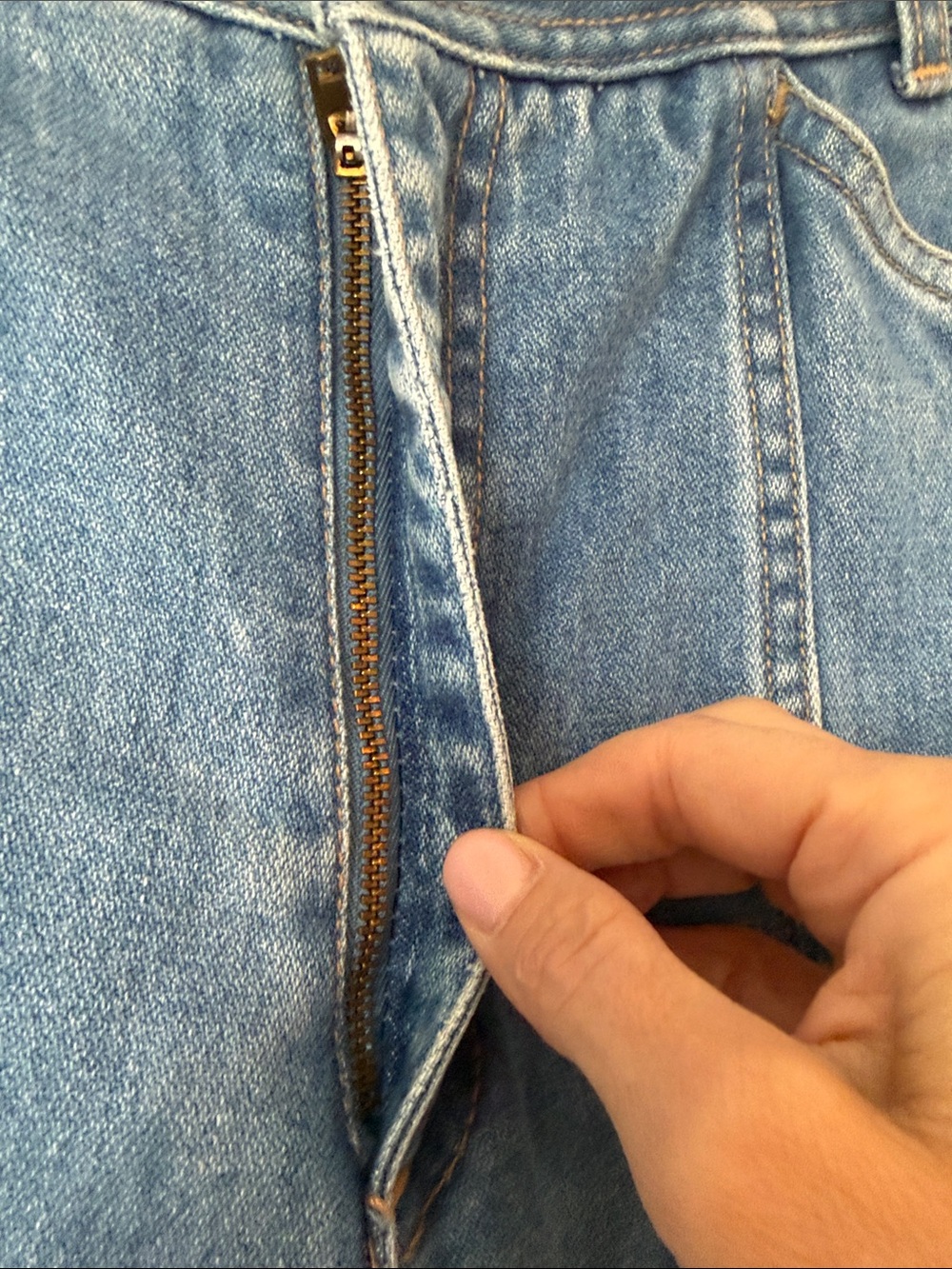 Classic Light Blue Boyfriend Jeans with Front Panel Seams lizwear vintage 1980-9 - Picture 7 of 8